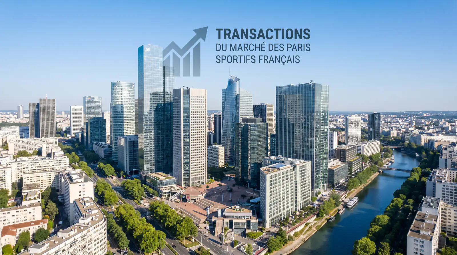 Vue aérienne d'un quartier d'affaires français avec immeubles modernes symbolisant le marché des paris